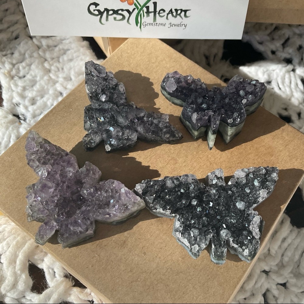 Amethyst druzy butterfly